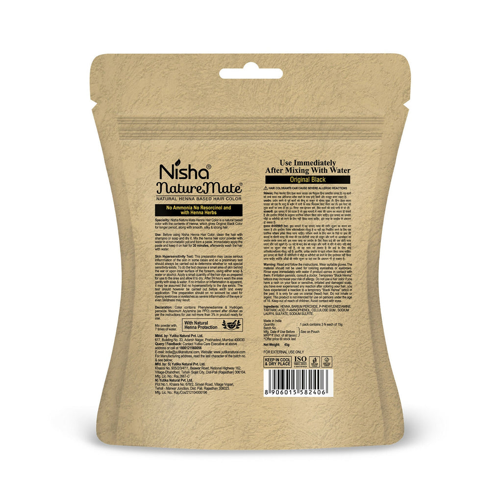Nisha Hair Colour for Women-Natural Black|100% Pure Henna-Based Powder | Grocsy