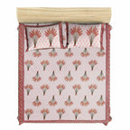 Jaipuri Hand Block Printed Traditional 144TC Cotton Double/Queen Bedsheet with 2 Pillow Covers | Grocsy