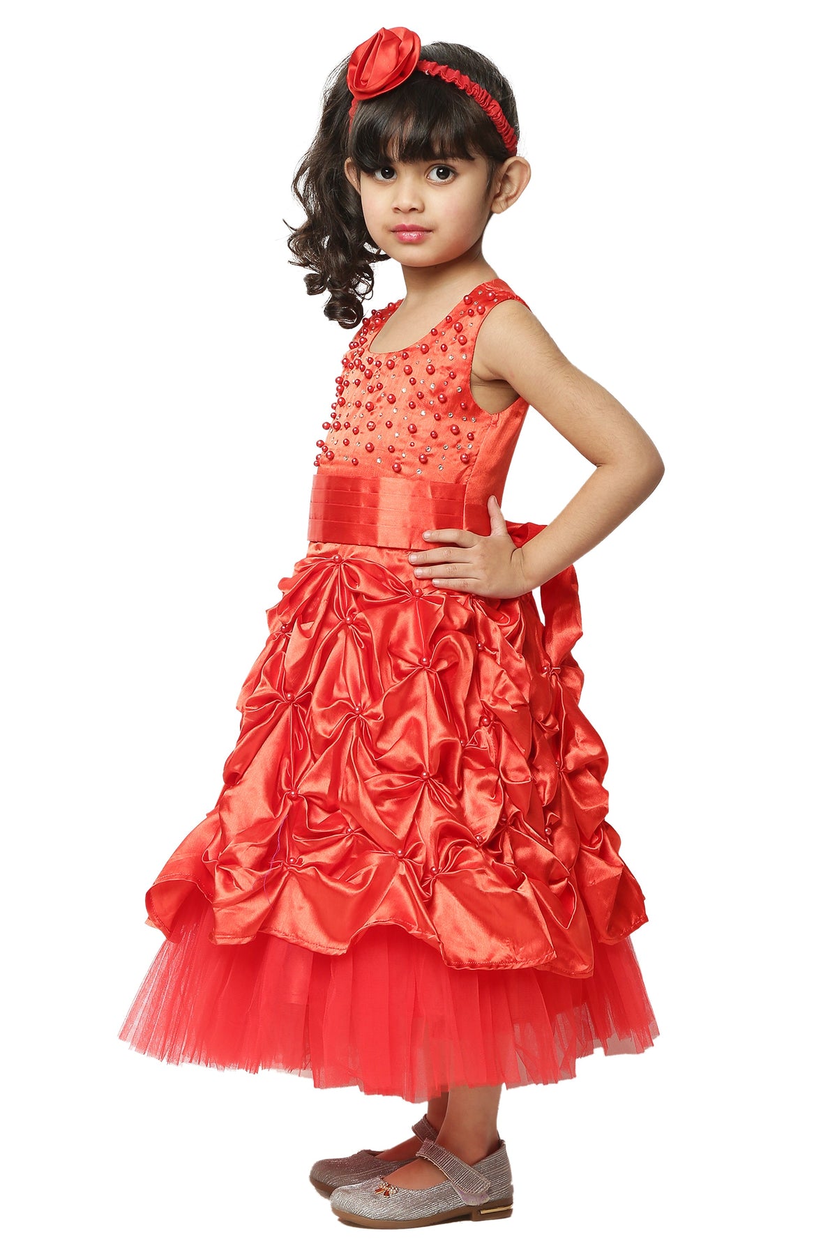 Asmaani Kids Party Wear Stylish Dresses, Perfect for Parties, Functions & Vacations - Red | Grocsy