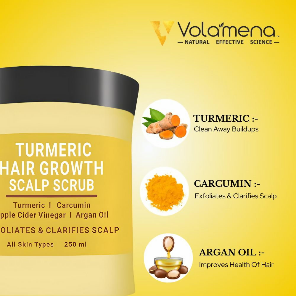 Volamena Organics Turmeric Hair Growth Scalp Scrub | Grocsy