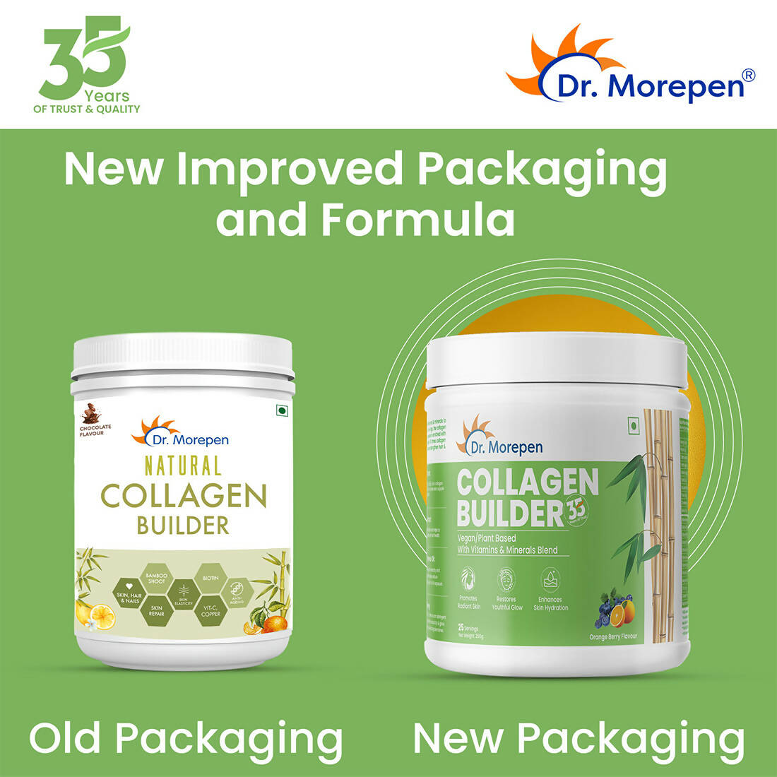 Dr. Morepen Natural Collagen Builder - Orange Berry Flavour | Grocsy