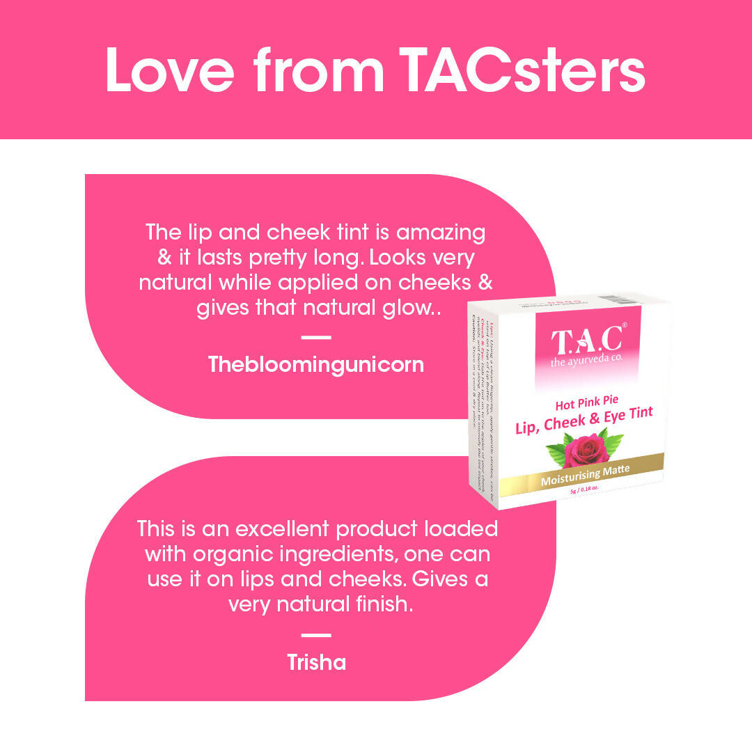 TAC - The Ayurveda Co. Hot Pink Lip, Cheek & Eye Tint | Grocsy
