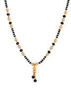 VOJ Gold-Polished Round Design Beaded Chain Mangalsutra | Grocsy