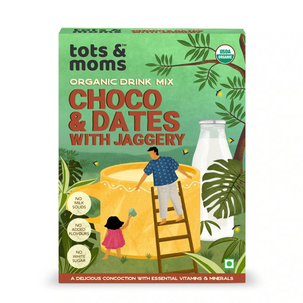 Tots and Moms Organic Choco Dates with Jaggery Drink Mix | Grocsy