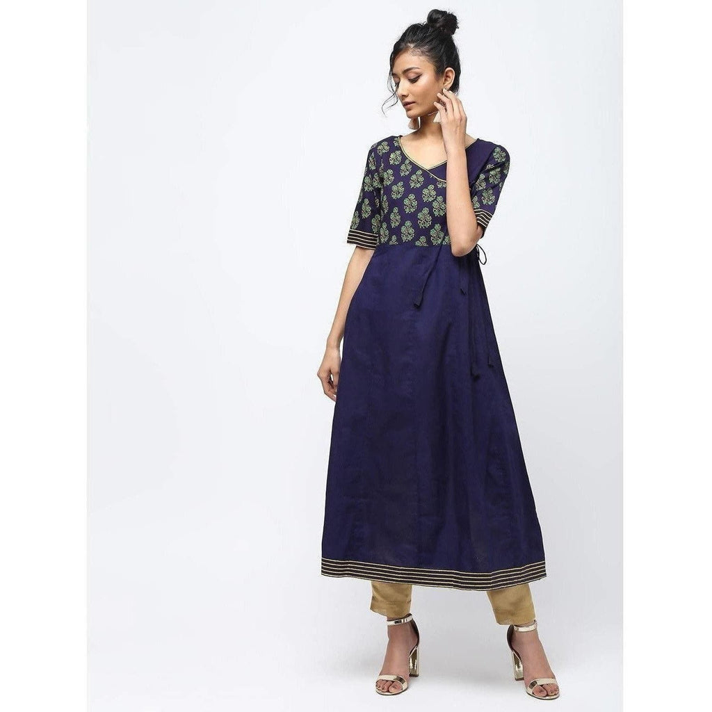 Cheera A-Line Anarkali With Colorfull Print Kurts | Grocsy