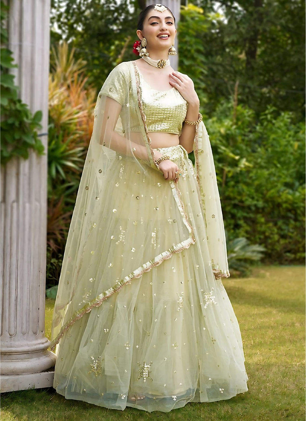 Lehenga Mart Designer Wedding Lehenga Choli For Women - Pista | Grocsy