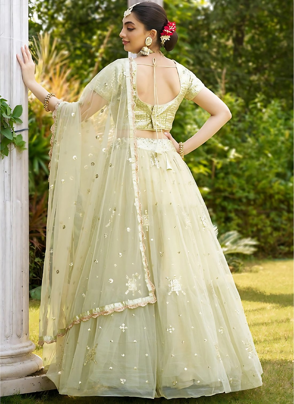 Lehenga Mart Designer Wedding Lehenga Choli For Women - Pista | Grocsy