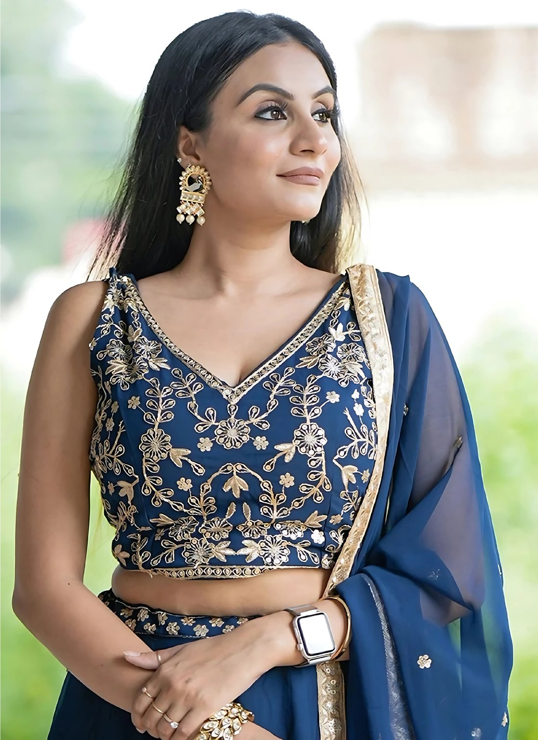 Lehenga Mart Designer Wedding Lehenga Choli For Women - Blue | Grocsy
