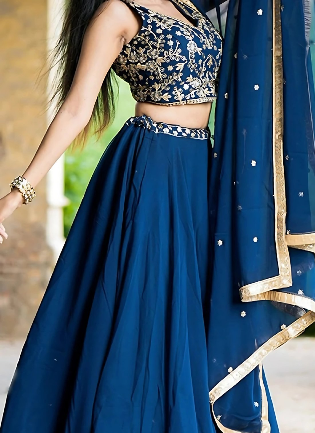 Lehenga Mart Designer Wedding Lehenga Choli For Women - Blue | Grocsy