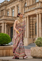 Spicy Mix Maroon Superior V.P.Silk Woven Printed Patola Silk Saree - Rewaa Milano | Grocsy