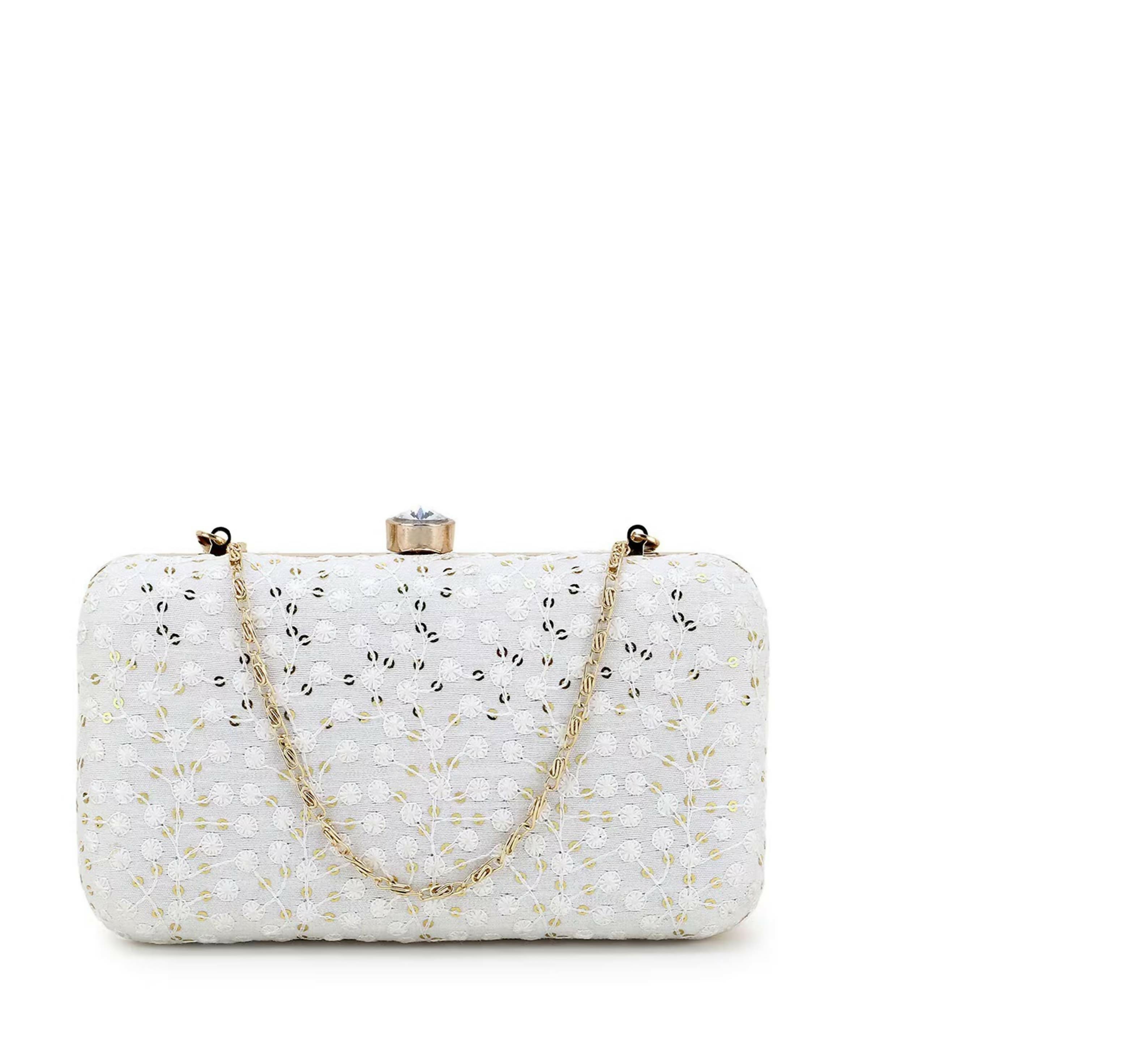 Joban Fashion Women Embellished Potli Clutch - White | Grocsy