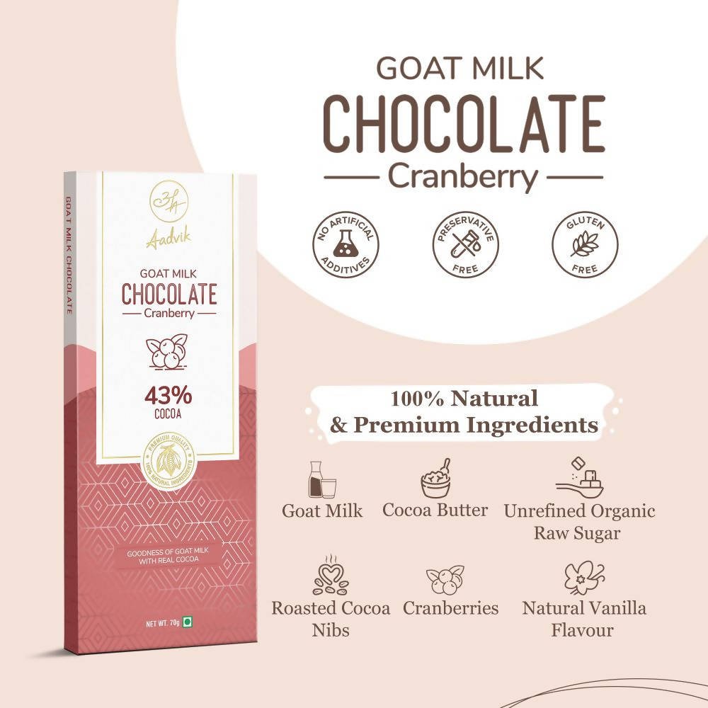 Aadvik Goat Milk Chocolate - Cranberry | Grocsy