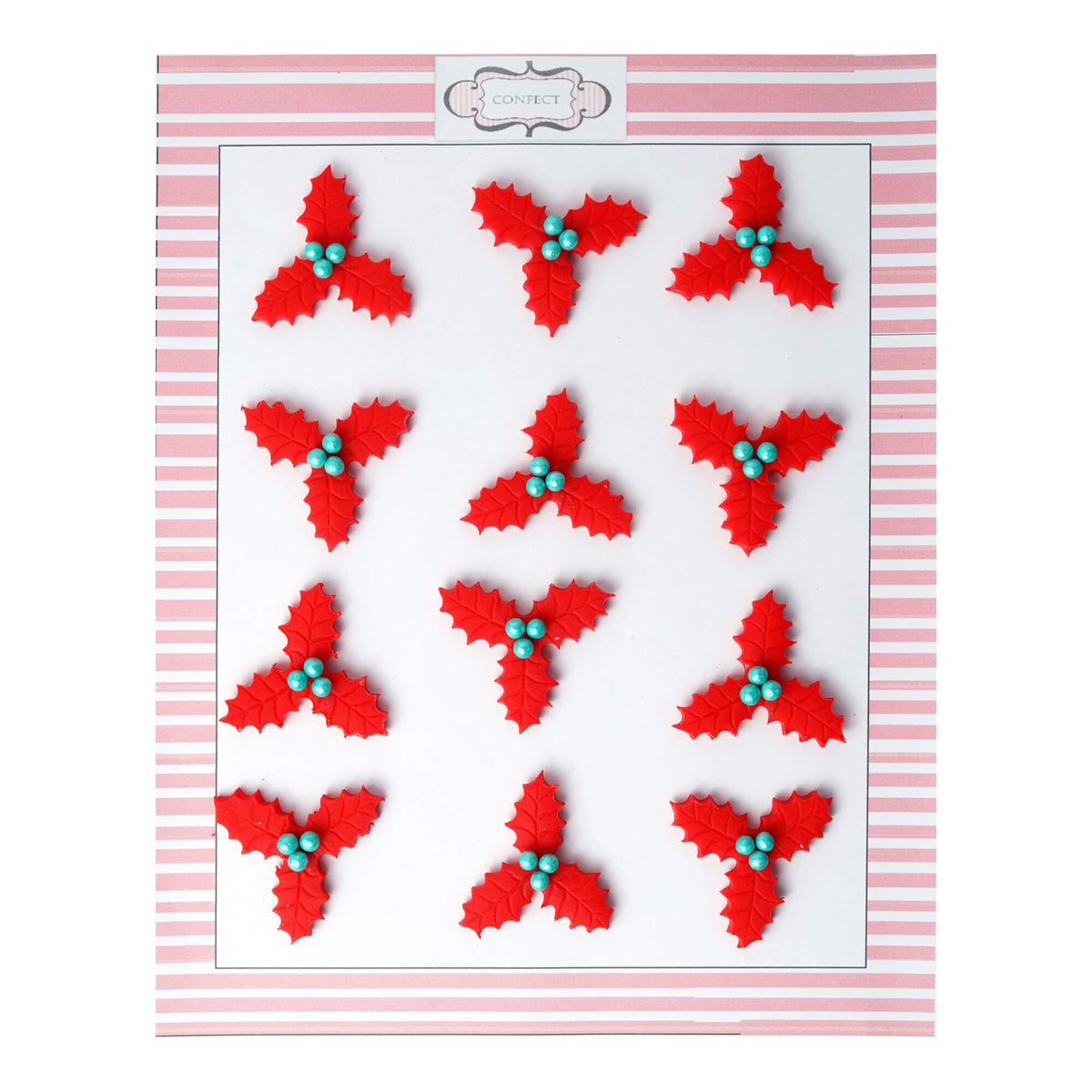 Confect Red Holly | Edible Christmas Topper | Grocsy