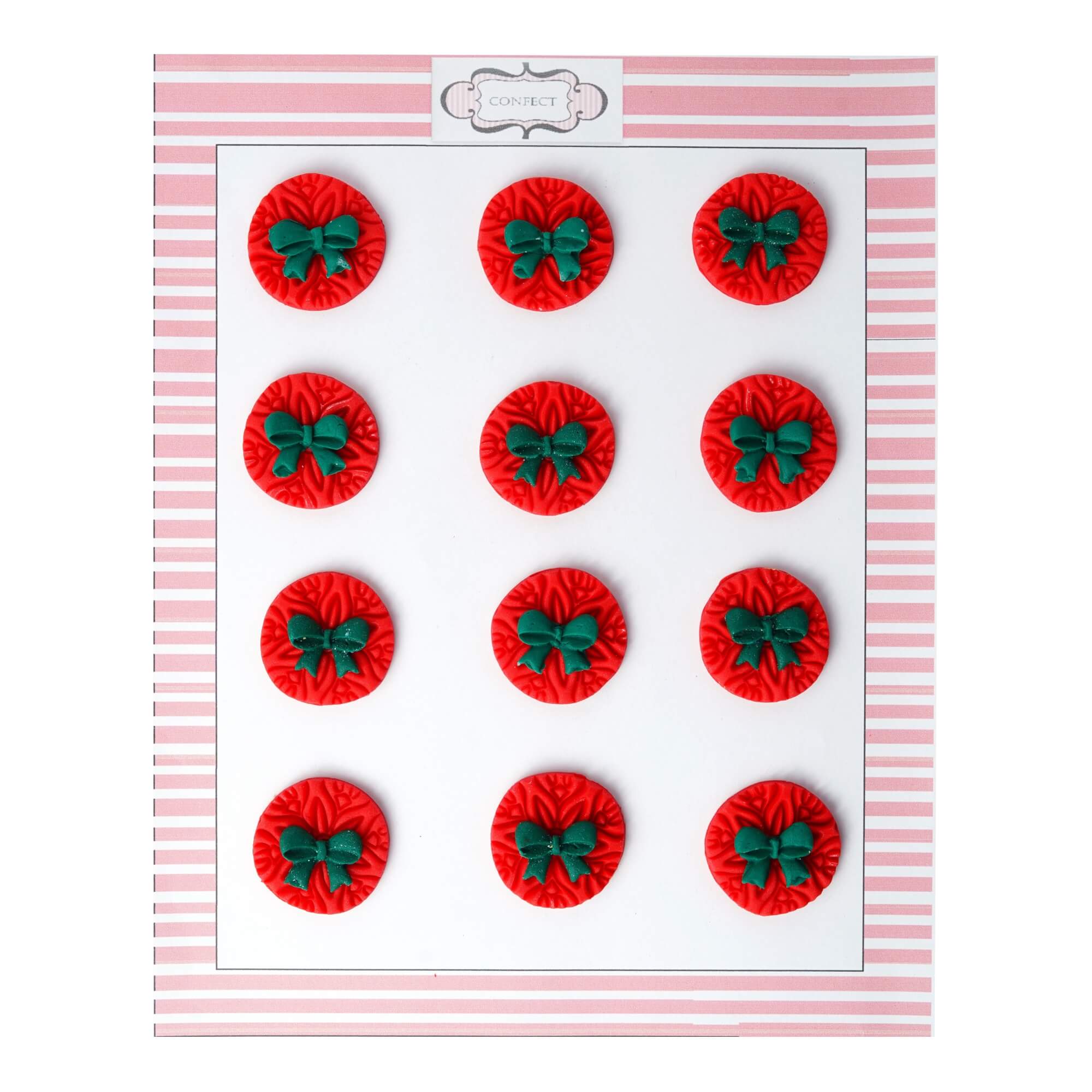 Confect Red Medallions | Edible Christmas Topper | Grocsy