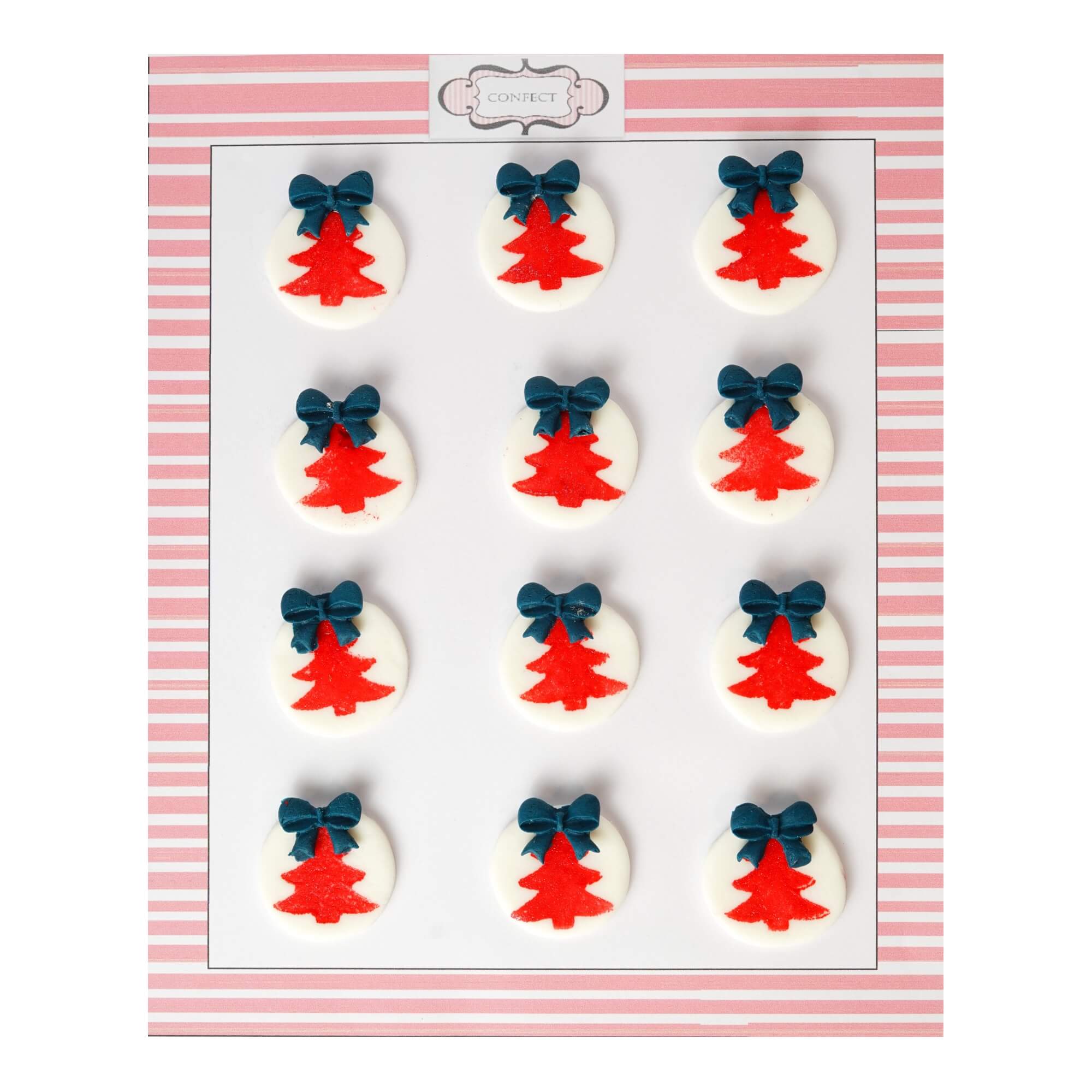 Confect Christmas Tree Red & Navy | Edible Christmas Topper | Grocsy