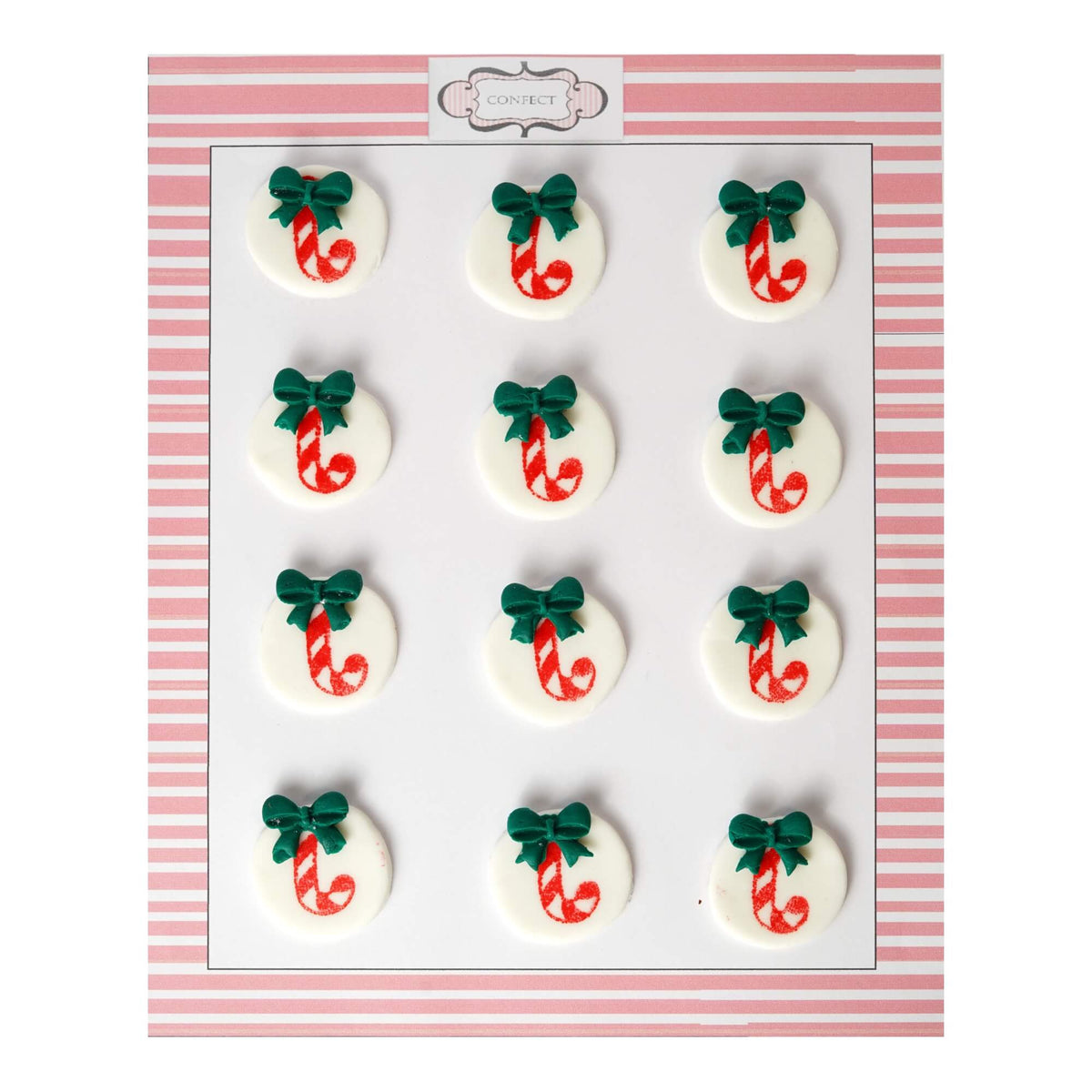 Confect Christmas Candy Cane Red & Green | Edible Christmas Topper | Grocsy