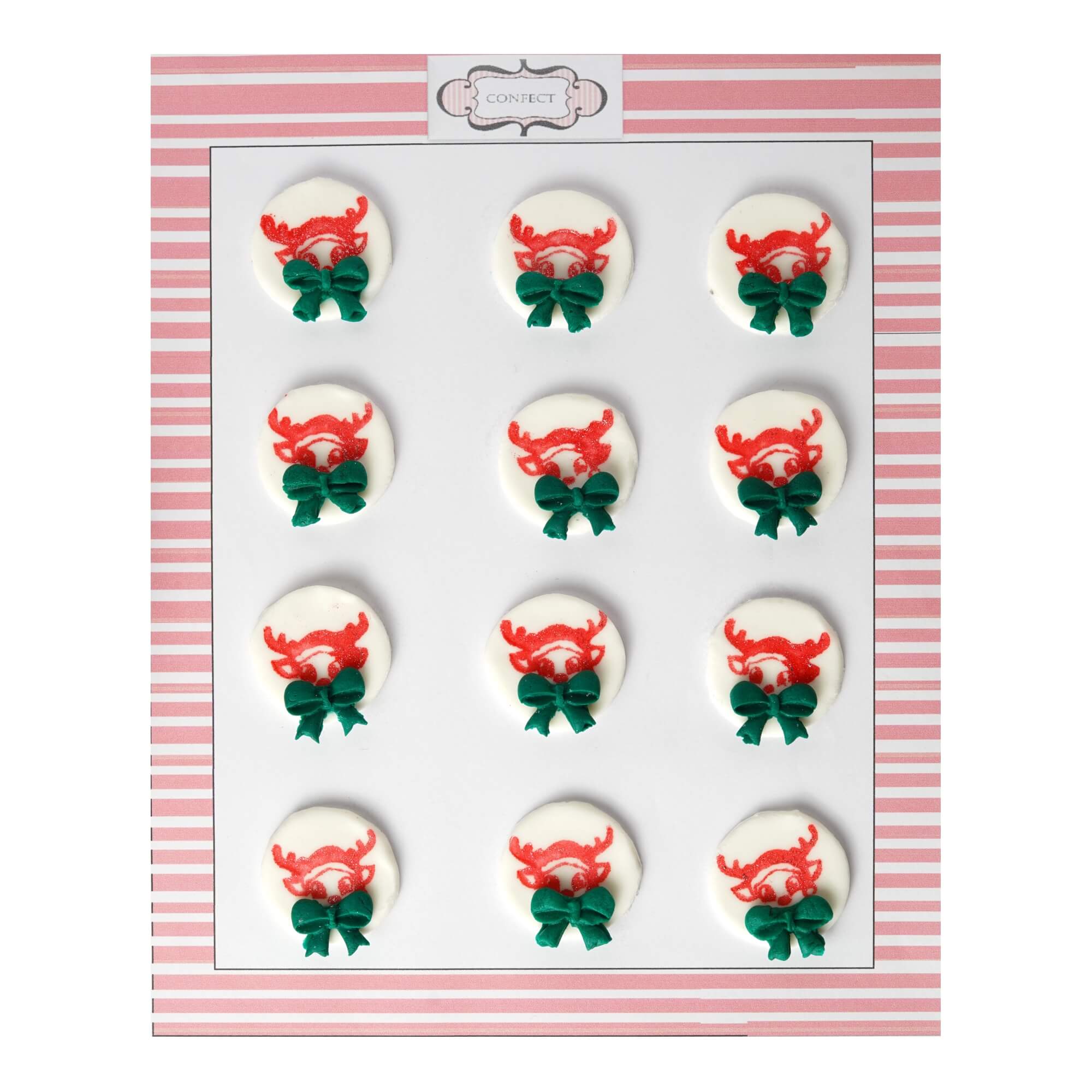 Confect Christmas Reindeer Red & Green | Edible Christmas Topper | Grocsy