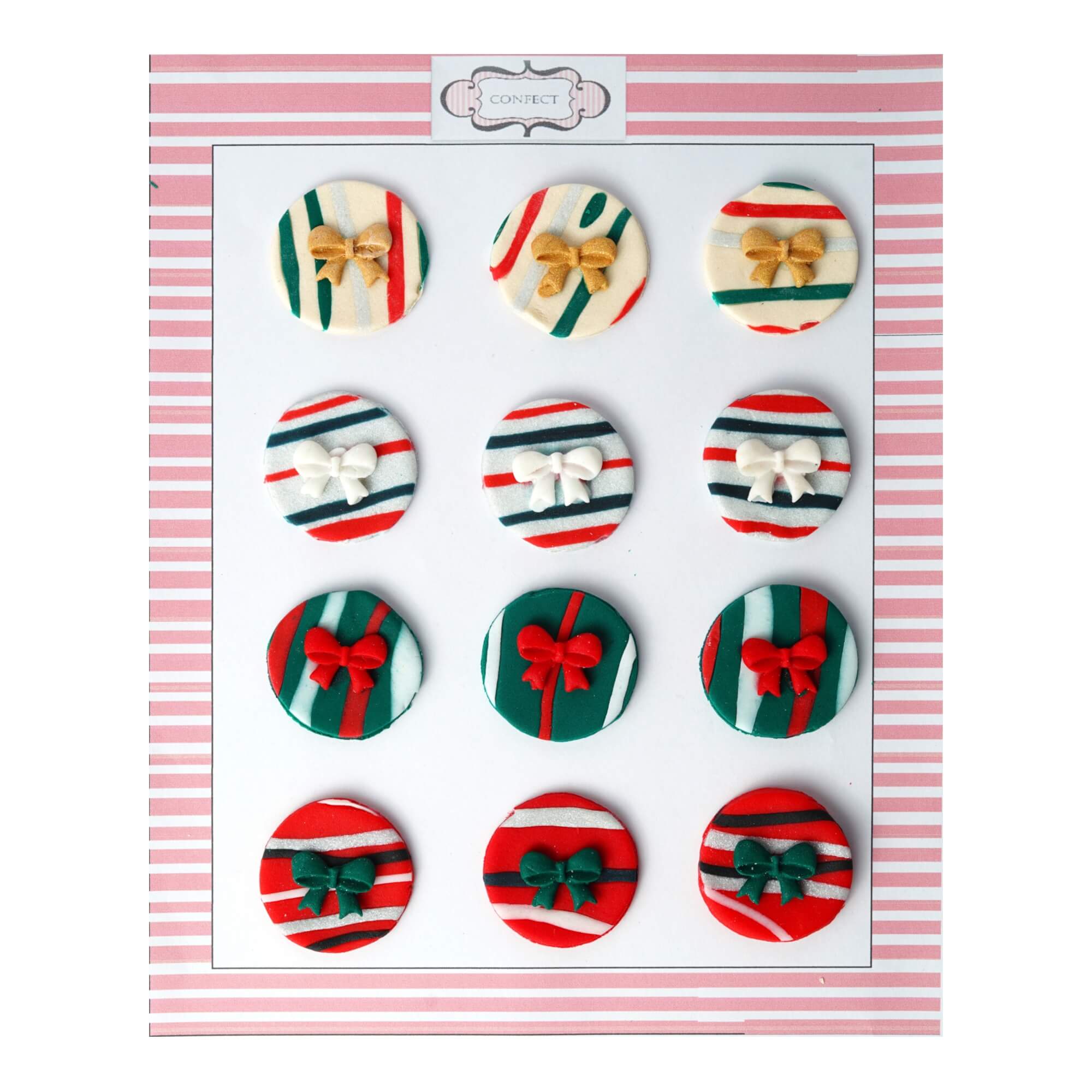 Confect Assorted Medallions | Edible Christmas Topper | Grocsy