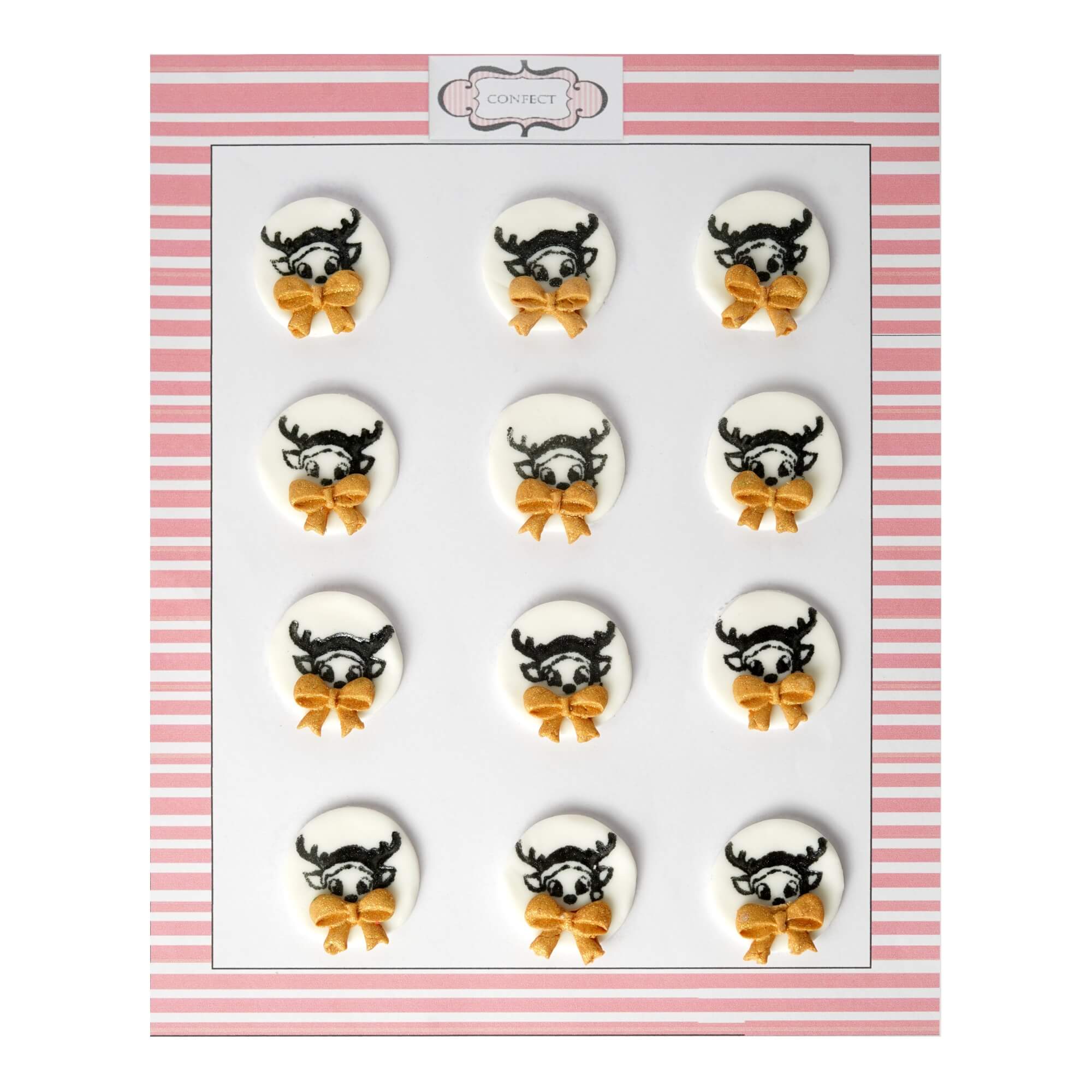 Confect Christmas Reindeer Black & Gold | Edible Christmas Topper | Grocsy