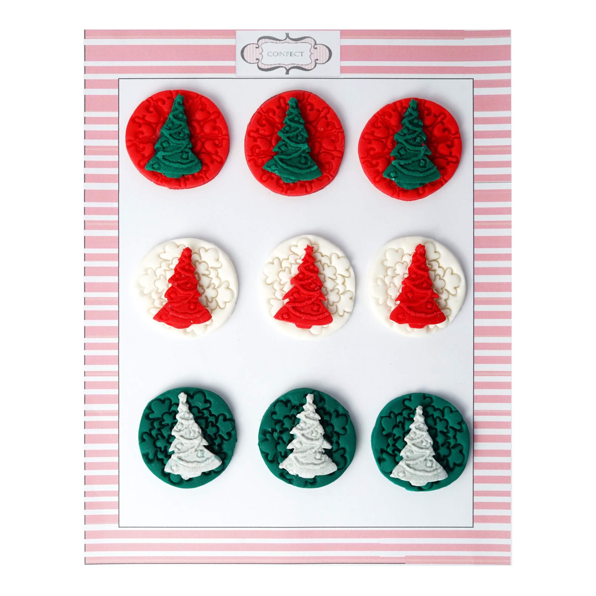 Confect Christmas Tree Medallions | Edible Christmas Topper | Grocsy