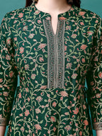 Floral Printed Rayon Flared Dress Kurta, Multicolor - Hiral Fashion | Grocsy