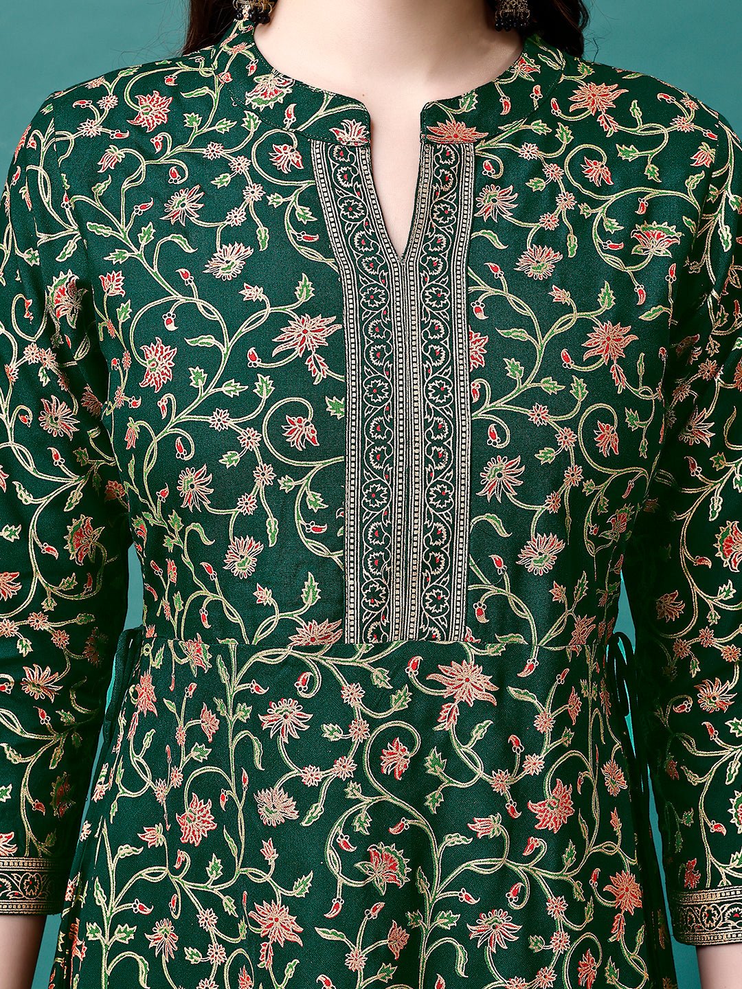 Floral Printed Rayon Flared Dress Kurta, Multicolor - Hiral Fashion | Grocsy