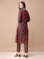 Printed & Little Mirror Embellished Kurta With Pant & Dupatta, Multicolor - Hiral Fashion | Grocsy