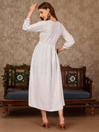 Embroidered Flared Rayon Kurta, Multicolor - Hiral Fashion | Grocsy