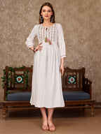 Embroidered Flared Rayon Kurta, Multicolor - Hiral Fashion | Grocsy
