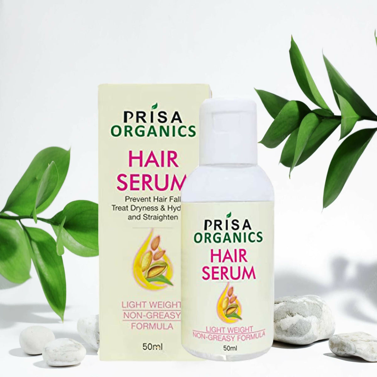 Prisa Organics Hair Serum With Argan Oil & Vitamin E - Promotes Hair Growth, Prevents Hair Loss and Thinning | Grocsy