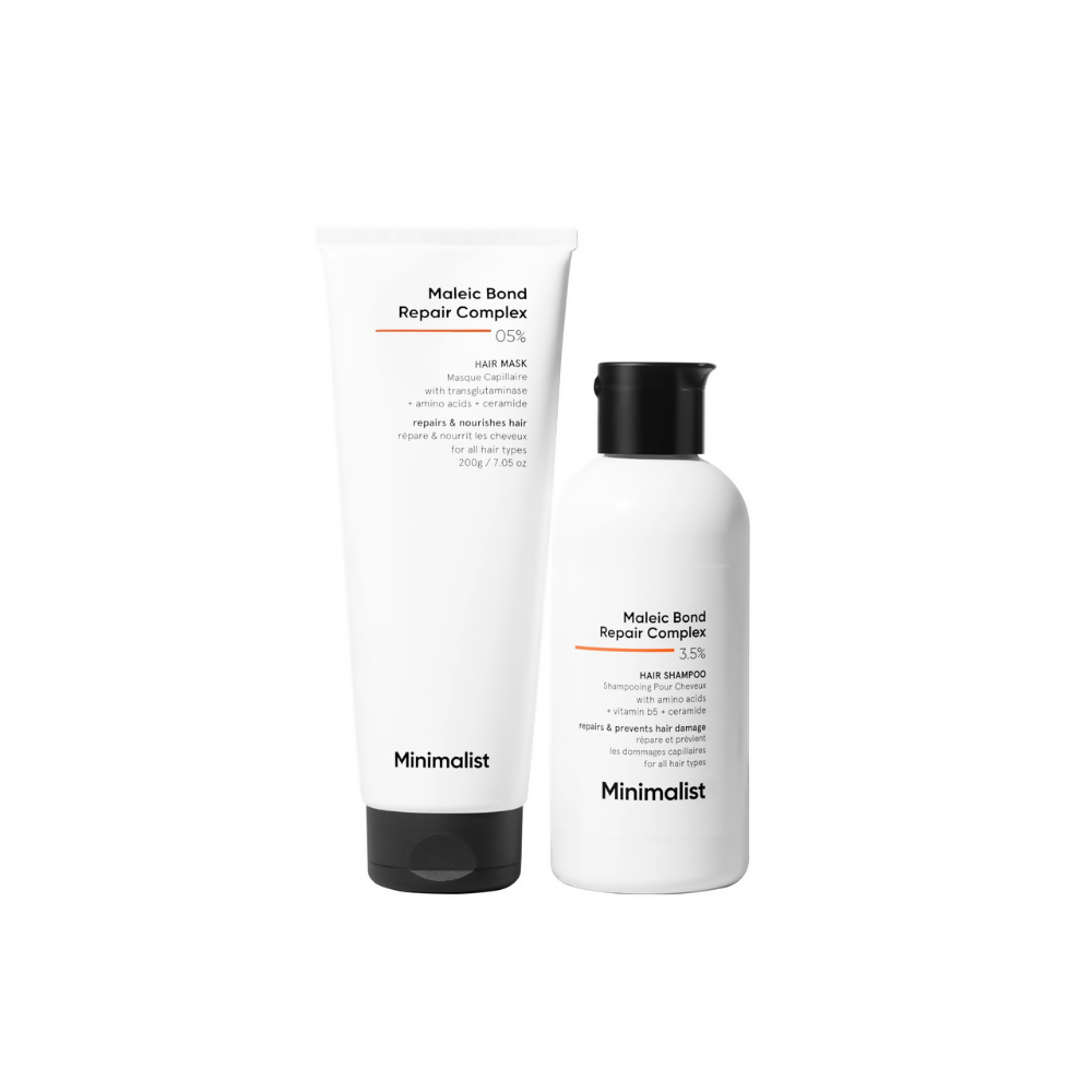 Minimalist Maleic Bond Repair Complex Shampoo & Hair Mask Combo | Grocsy