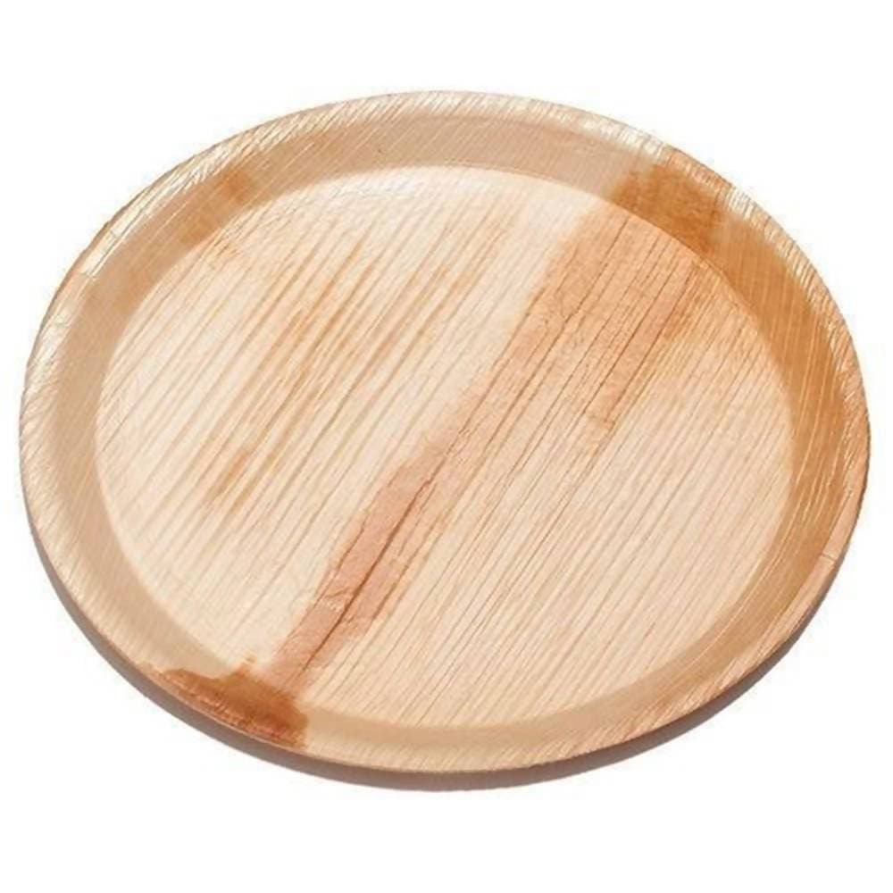 Eco Friendly Areca Leaf 8" Round Rimmed Plate | Grocsy