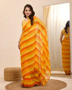 Yellow Georgette Designer Printed Ready To Wear Saree - Ibiza | Grocsy
