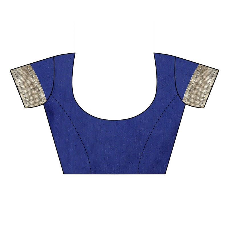 Vamika Banarasi Jacquard Weaving Blue Saree (Siri Blue) | Grocsy