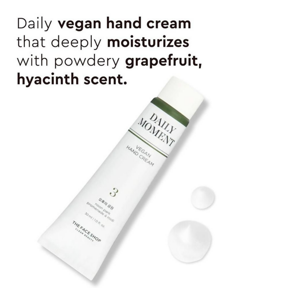 The Face Shop Non-Greasy Vegan Hand Cream - Noon Park With Hyaluronic Acid | Grocsy