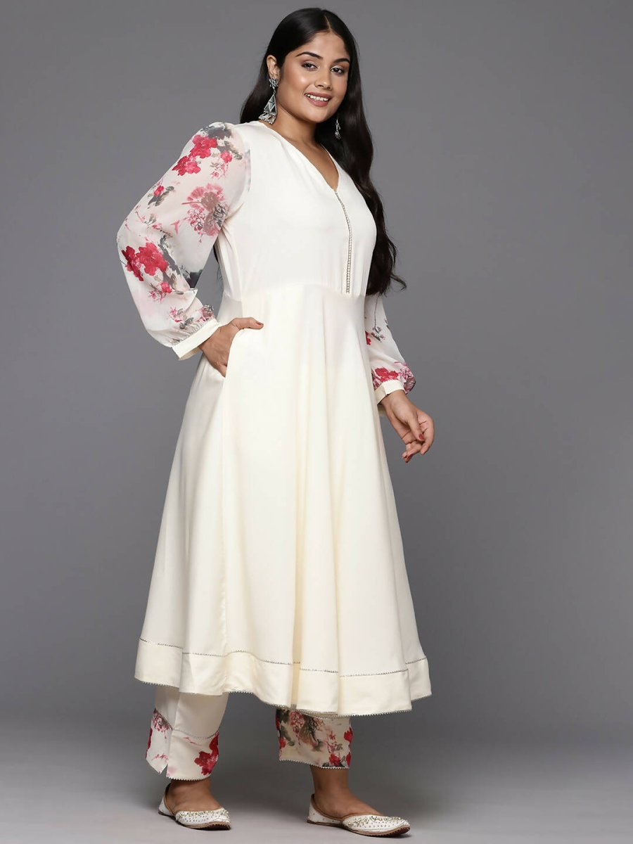 Ahalyaa Women's Traditional wear Kurta Set - Off White | Grocsy