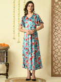 Myshka Women's Multi Printed Velvet Party Dress | Grocsy