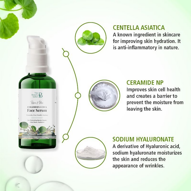The Beauty Sailor Repair & Glow Ceramides + Cica Face Serum | Grocsy