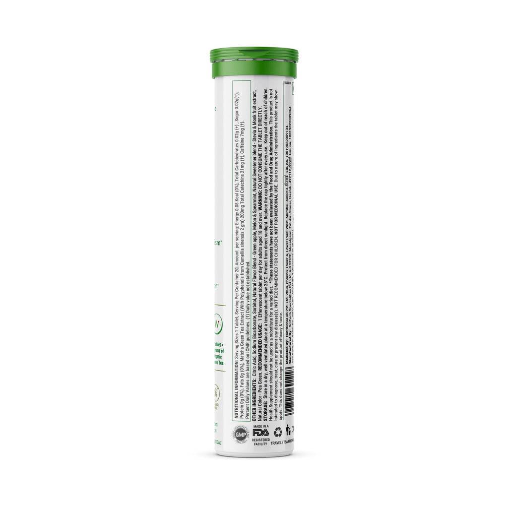 Wellbeing Nutrition Japanese Ceremonial Matcha Green Tea Effervescent Tablets | Grocsy