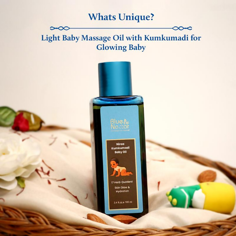 Blue Nectar Baby Oil with Pure Kumkumadi Oil | Grocsy