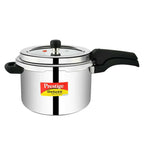 Prestige 6.5 Litres Deluxe Alpha Svachh Induction Base Outer Lid Stainless Steel Pressure Cooker | Grocsy