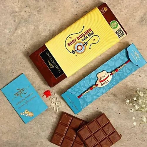 Super Bhai Rakhi & Bodybuilder Bhai Chocolate Sleeve | Grocsy