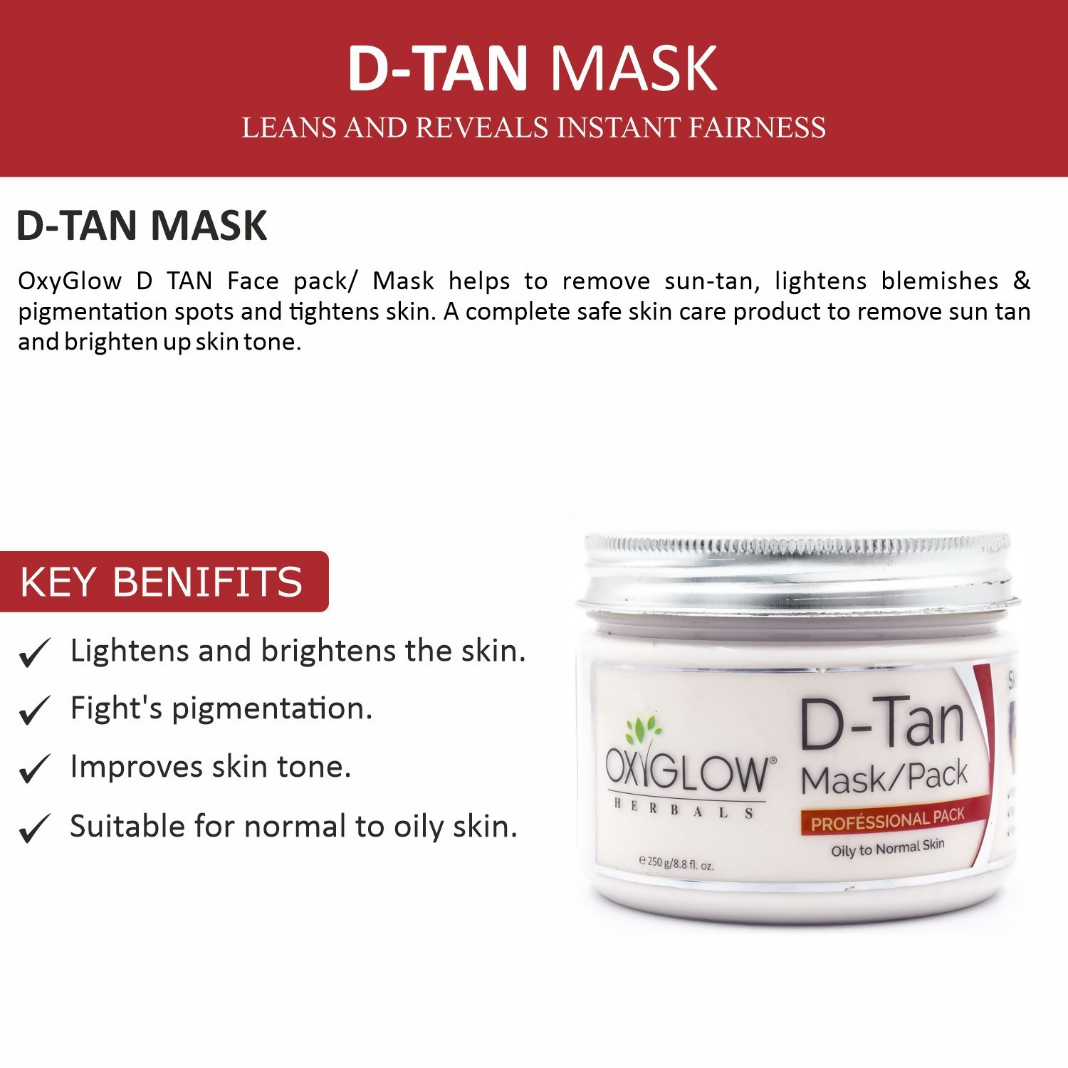Oxyglow Herbals D-Tan Mask | Grocsy