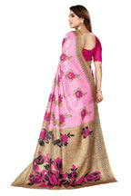 Vamika baby pink Printed Art Silk Saree | Grocsy