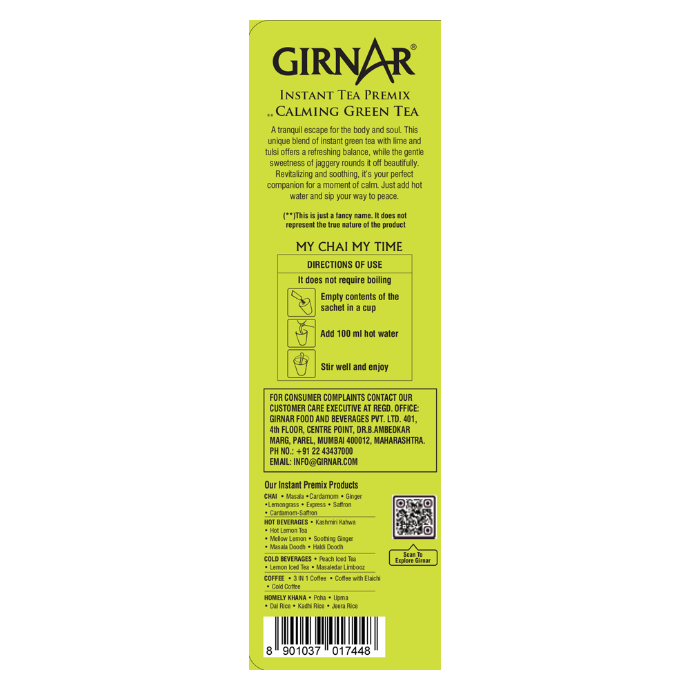 Girnar Instant Premix Calming Green Tea | Grocsy
