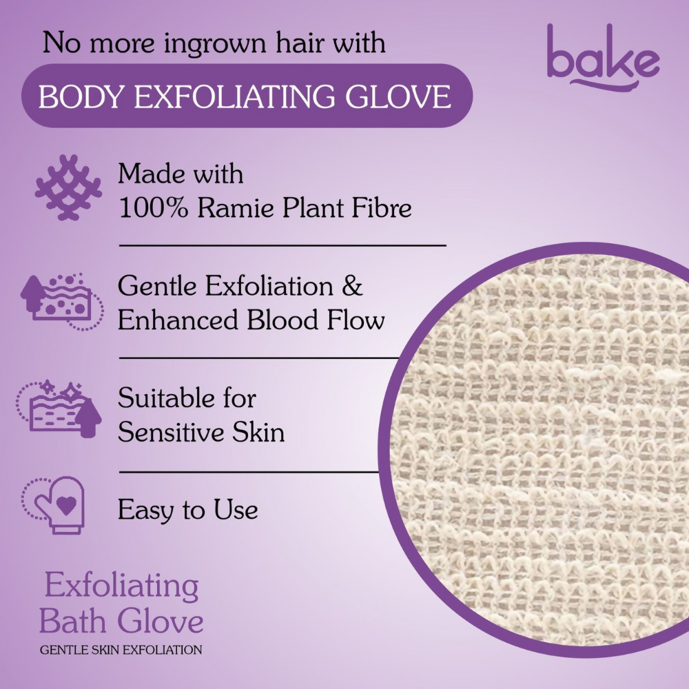 Bake Tan Removal Exfoliating Bath Kit - 100% Ramie Plant Fibre Gloves + Kojic Acid Soap (2 Pcs) with Scrub Treatment | Grocsy