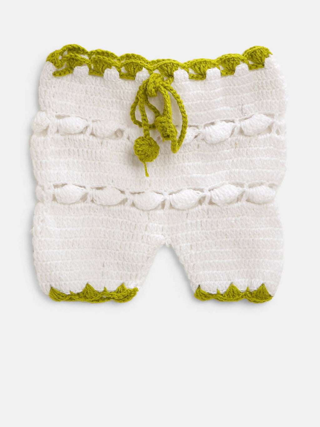 ChutPut Hand knitted Crochet Wool Royal Dress For Baby Girls - Green | Grocsy