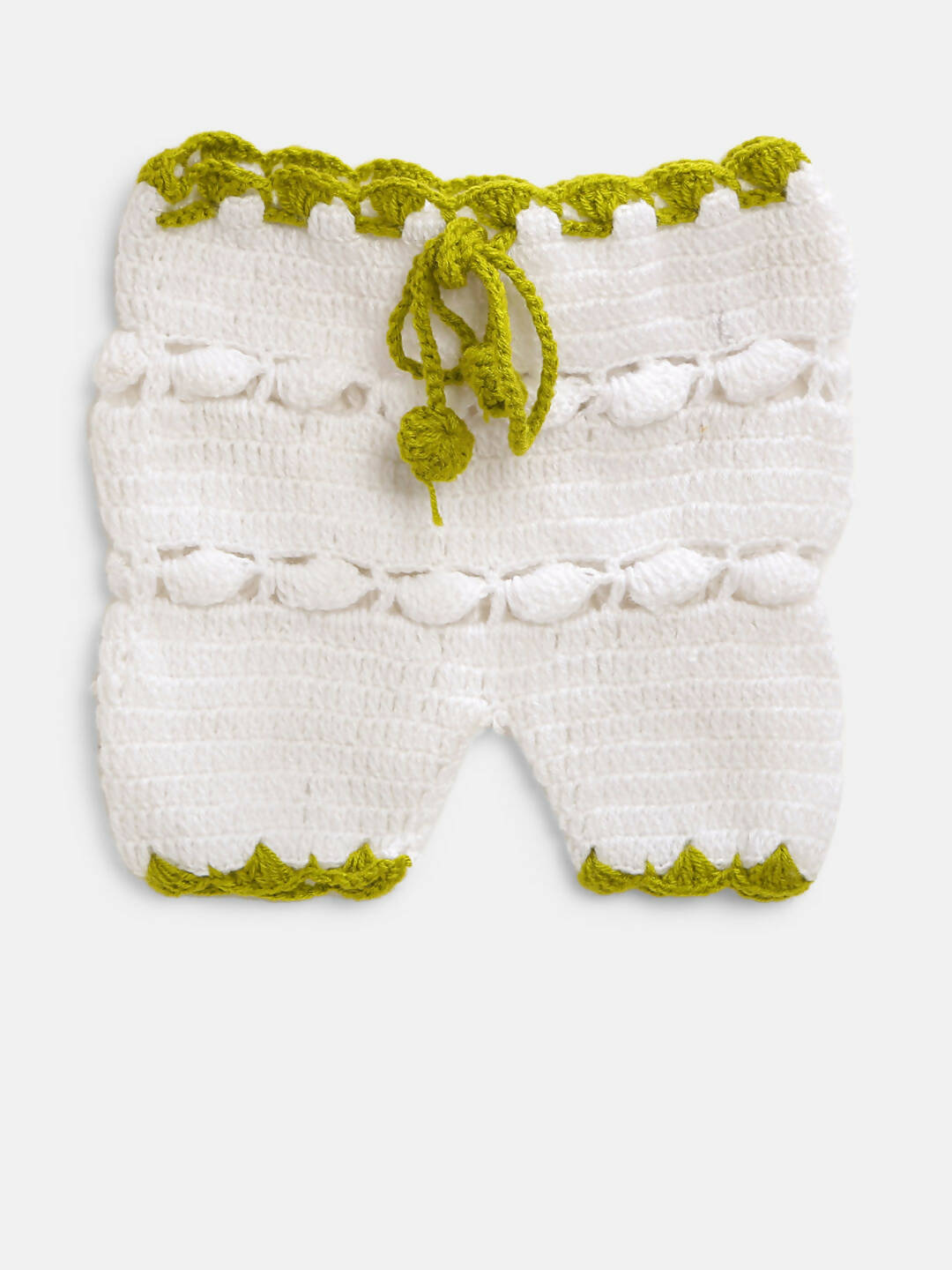 ChutPut Hand knitted Crochet Wool Royal Dress For Baby Girls - Green | Grocsy