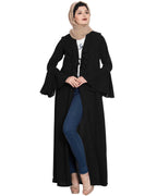 Bashariya Long Cardigan With Bell Sleeves Without Inner Abaya - Black | Grocsy