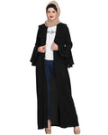 Bashariya Long Cardigan With Bell Sleeves Without Inner Abaya - Black | Grocsy